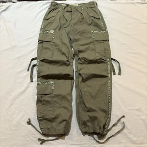 Vintage Y2K Abercrombie & Fitch Women's Army Green Cargo Parachute Pants Size 2R - Picture 1 of 15