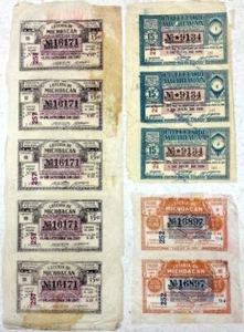 PR25    Lot of 10 Mexican Lottery Tickets from Morelia Michoacan Mexico, 1927-28 - Picture 1 of 2
