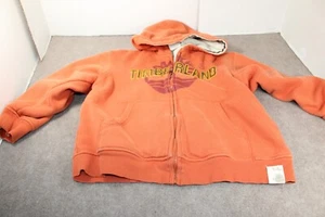 Timberland Jacket Hoodie Orange Green Logo  Kids Size 8-10  Insulated - Picture 1 of 24