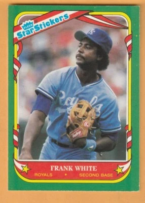 Frank White Kansas City Royals 1987 Fleer Star Stickers #123 - Image 1 of 2