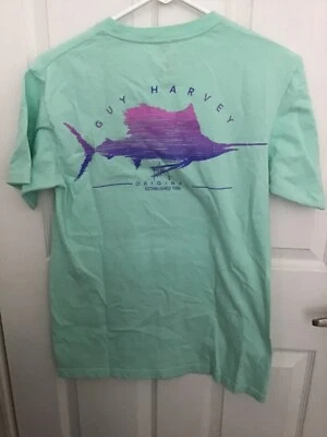 Guy Harvey Women’s  Green Fish Graphic S/S T-Shirt Small - Image 1 of 3