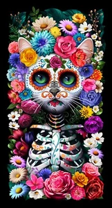 Panel de tela Feline Drive DÍA DE LOS MUERTOS - Vendido por el panel - Imagen 1 de 7