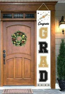 Graduation Party Decorations Indoor Outdoor, Hanging Banner, White, Undated - Picture 1 of 3