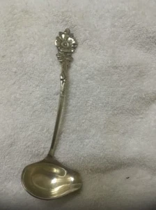 Vtg Reed & Barton Cream Or Gravy Ladle, Floral Harlequin Pattern Silverplate  5” - Picture 1 of 6