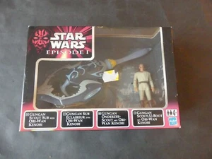 STAR WARS EPISODE 1 GUNGAN SUB ECLAIREUR AVEC OBI-WAN KENOBI + BOITE 1999 - Picture 1 of 6