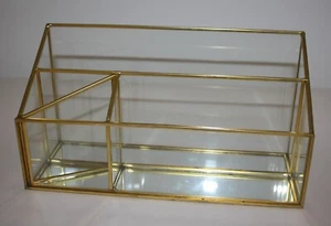 Glas Messing verspiegelt Organizer Schreibtisch Make-up - Bild 1 von 6