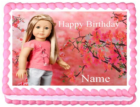 AMERICAN GIRL Isabelle Doll Edible Party cake topper image Cover
