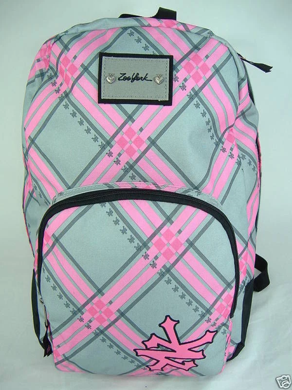 MUJER NIÑA ZOO YORK GRIS/ROSA MOCHILA ESCOLAR BOLSO DE DÍA NUEVO $45 Foto 1 de 1