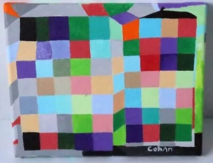 CohAn Painting "Geometric Abstract No. 8" Acrylic Canvas Signed Contemporary Art - Picture 1 of 14