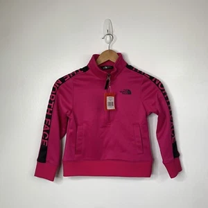 NWT The North Face Girls XS (6) Fuschia Pink 1/4 Quarter Zip Pullover - Picture 1 of 7