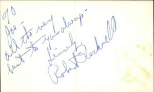 Robert Rockwell D.2003 Actor Our Miss Brooks Signed 3" x 5" Index Card