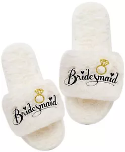 Women’s Bridesmaid Slippers Bride Slippers for wedding day Bride gifts for he... - Picture 1 of 9