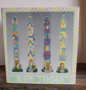 Vtg World Bazaars Bunny Village Easter Excellent Condition - Picture 1 of 15