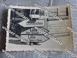 Original Foto - Wegweiser - Dünkirchen - Lille - Frankreich - Westfeld - A055-9 - Picture 1 of 1