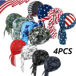 4pcs Durag Skull Cap Head Wrap Biker Motorcycle Du Do Bandana Paisley Doo Rag - Picture 1 of 22