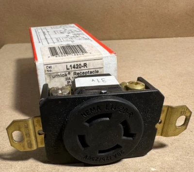 Pass & Seymour / Legrand  L1420-R Turnlok Receptacle, New In Box - Image 1 of 4