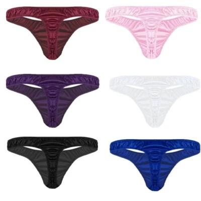 DE Herren G-string Mini Slips Sexy Thongs Silky Unterhosen Glänzend Unterwäsche - Bild 1 von 4