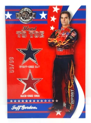 JEFF GORDON 59/99 DUAL RELIC ~ 2008 WHEELS AMERICAN THUNDER / HEAD TO TOE #HT9 - Image 1 of 2