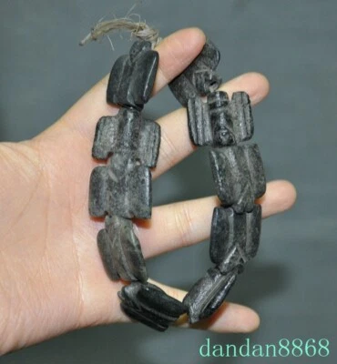 China Hongshan Cultura Meteorito Hierro Sacrificio Murciélago Pulsera Brazalete Cadena de Mano Foto 1 de 4