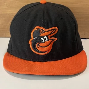 Baltimore Orioles Fitted Hat Black & Orange – Size 7 New Era - Picture 1 of 15