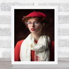 Six Shades Of Red Ginger Hair Barret White Scarf Wall Art Print