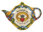 Claddagh Teabag Holder Irish Weave Teapot Shaped Resting Caddy Saucer Made of...
