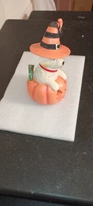 KURT ADLER-HALLOWEEN -2025 DOG ATOP A PUMPKIN-GOLDEN RETRIEVER-LIGHTED TABLETOP - Picture 1 of 4