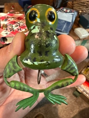 Vintage Jensen Kicker Frog Lure – Waco TX – Rubber Leg Topwater – Green Fishing - Image 1 of 3