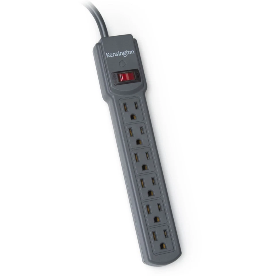 Kensington Guardian Power Strips: 6 Outlet, 4-Foot Cord 黑色 — 第 1/1 张图片