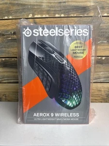 NEW SteelSeries Aerox 9 Wireless Lighweight Optical Gaming Mouse 62618 - Black - Bild 1 von 6