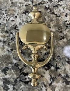 Llamador de puerta vintage de latón macizo 8" h x 4" con "Porte" - Imagen 1 de 2