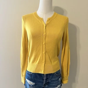 Women’s Banana Republic Yellow Button Up Cardigan Petite xs - Picture 1 of 5