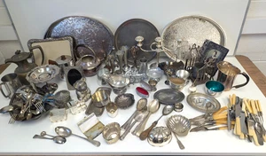 Huge Job Lot 17kg+ Vintage & Antique Silver Plated Home Décor / Kitchenware etc - Picture 1 of 10