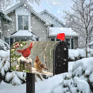 Magnetic Mailbox Wraps Red Bird Dust-Proof Letterbox Covers Home Decor 18" X 21" - Picture 1 of 6