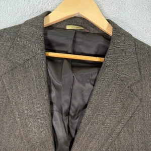 NEW Oak Hill Herringbone Blazer Mens 54L Lambswool Sport Coat Brown Casual EUC - Picture 1 of 12