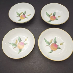 Royal Worcester EVESHAM GOLD ENGLAND 5-5/8" Fruit Bowls PEACH SET OF FOUR - Picture 1 of 8