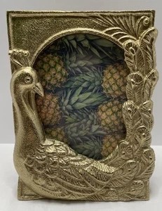 Opalhouse Vintage Inspired Gold Picture Frame 4x6 Photo Peacock Theme New - Picture 1 of 5