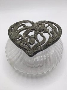 Rawcliffe Pewter Potpourri 3-D TOP & GLASS JAR "IRIS" - 1989 VTG - Picture 1 of 1