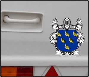 Sussex County Waffen Schild Caravan Aufkleber Sticker Boot Wohnmobil Camper - Bild 1 von 1