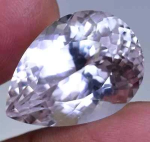 39 Ct Pear Cut Natural White Sapphire Certified Faceted Loose Gemstone - Picture 1 of 6