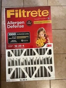 3M Filtrete 16x25x4 Air Filter - Allergen Defense MPR1000 MERV 11 AC Furnace - Picture 1 of 1