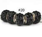 50 pièces perles d'espacement rondelle strass cristal, pour bracelets charme européen