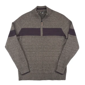 Maglione SmartWool Ripple Ridge Stripe mezza zip lana uomo grande marrone - Foto 1 di 7
