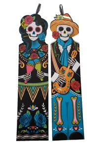 Juego Día de Muertos 23" x 6" Alto Colgante Decoración Pared Nuevo Con Etiquetas Lote 2 - Imagen 1 de 4
