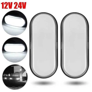 2X White LED Clearance Side Marker Light Truck Van RV Trailer Waterproof 12V 24V - Picture 1 of 9