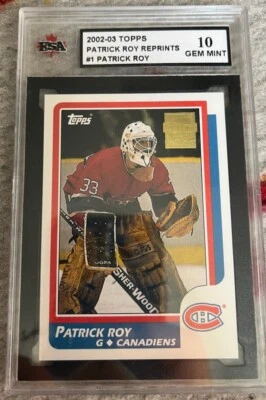 2002-03 Topps Patrick Roy Reprints KSA 10 GEM MINT #1 Of 14 - Image 1 of 2