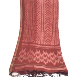 Sanskriti Vintage Long Dupatta/Stole Pure Cotton Dusty Red Printed Scarf Veil - Picture 1 of 11