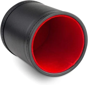 Leder Würfelbecher mit rotem Filzfutter - Bild 1 von 3