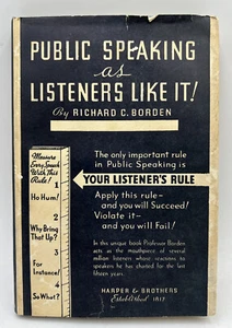 Public Speaking As Listeners Like It! by Richard C. Borden 1935 - Foto 1 di 19