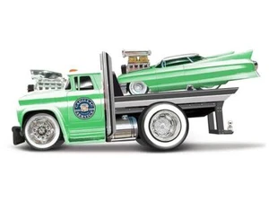 1966 Chevrolet C60 Flatbed Truck Green Metallic with White Top "Cadillac Service - Picture 1 of 2
